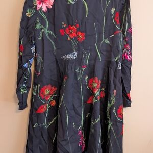 Lela Rose Black Dress with Vibrant Floral Design
